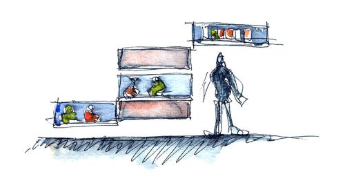 Tekening blade akoestische wandpanelen